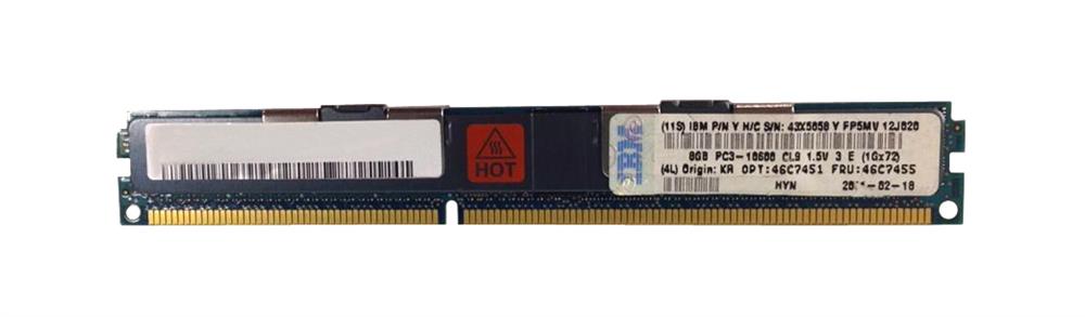 46C7451 IBM 8GB PC3-10600 DDR3-1333MHz ECC Registered CL9 240-Pin DIMM Very Low Profile (VLP) Dual Rank Memory Module