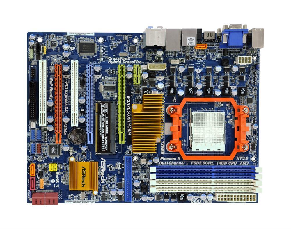 4711140875873 ASRock Socket AM3 AMD 785G + SB710 Chipset AMD Phenom II X6/ Phenom II X4/ Phenom II X3/ Phenom II X2/ AMD Athlon II X4/ Athlon II X3/ Athlon II X2/ AMD Sempron Processors Support DDR3 4x DIMM 6x SATA2 3.0Gb/s ATX Motherboard (Refurbished)
