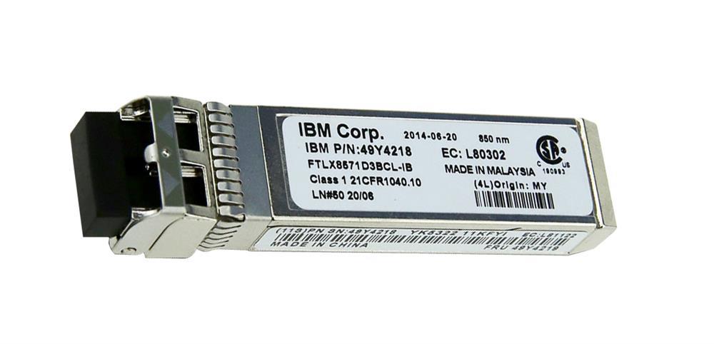 49Y4218-B2 IBM 10Gbps 10GBase-SR Multi-mode Fiber 300m 850nm Duplex LC Connector SFP+ Transceiver Module by Qlogic