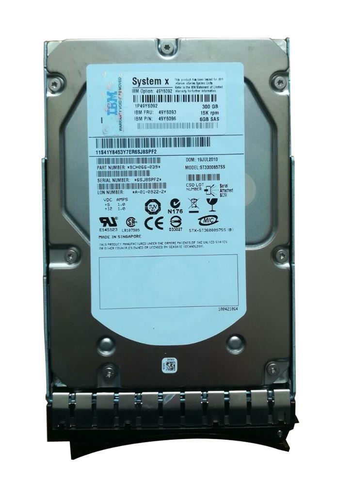 49Y6092-04 IBM 300GB 15000RPM SAS 6Gbps 64MB Cache 3.5-inch Internal Hard Drive