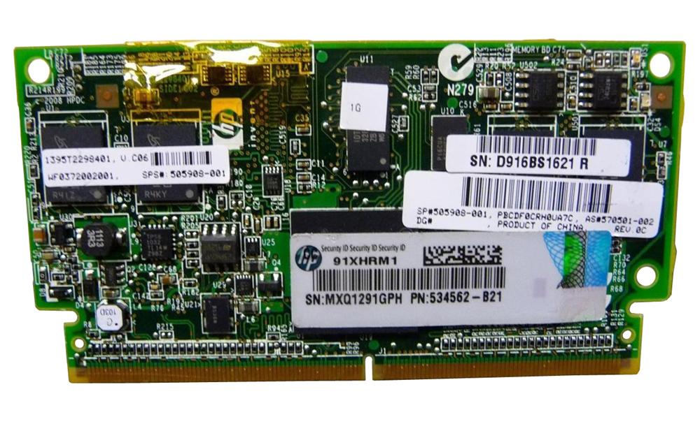 505908-001 HP 1GB FBWC (Flash Backed Write Cache) Memory Module for Smart Array P212/P410/P411 Controller