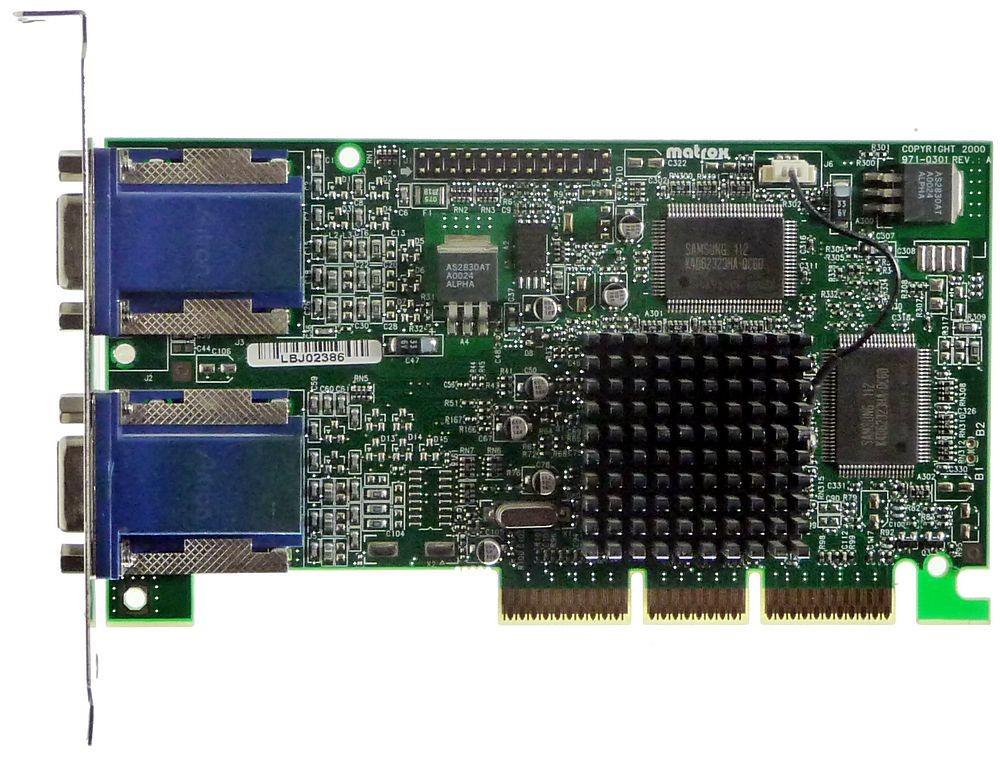 50658954I Matrox Graphics G450 16MB Dual VGA AGP Video Graphics Card