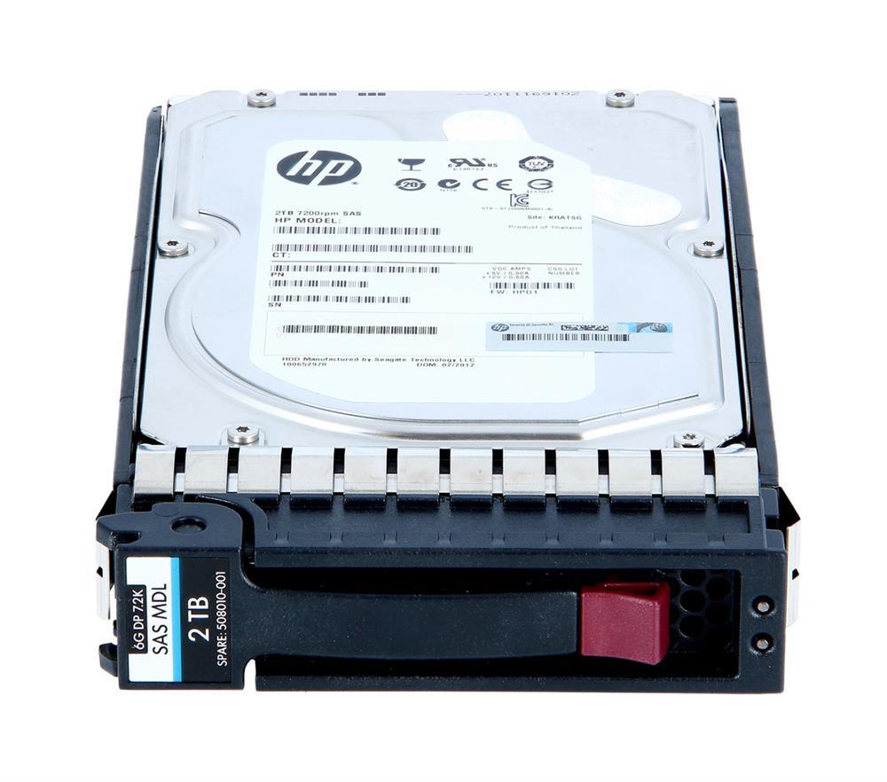 508010R-001 HP 2TB 7200RPM SAS 6Gbps Dual Port Midline Hot Swap 3.5-inch Internal Hard Drive