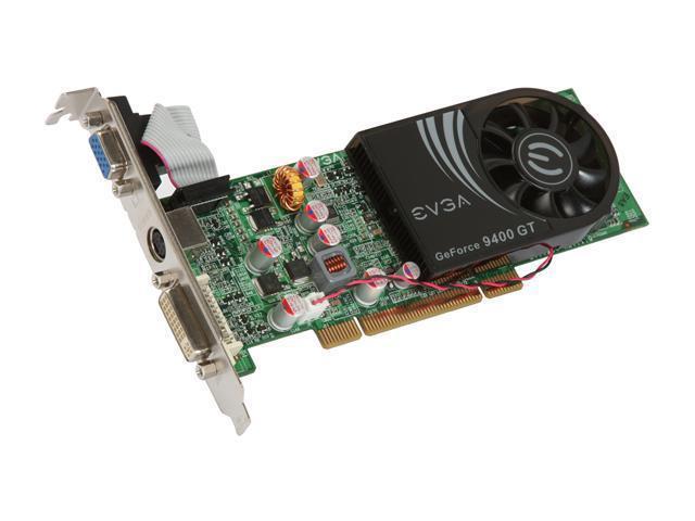512-P1-N946-LR EVGA Nvidia GeForce 9400 GT 512MB DDR2 64-Bit DVI/ D-Sub/ HDTV/ S-Video Out/ HDCP Ready PCI Low Profile Video Graphics Card