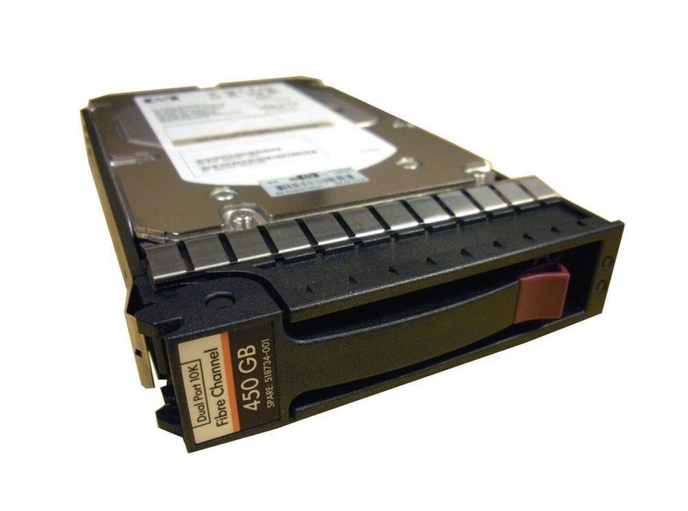 518734-001-U HP 450GB 10000RPM Fibre Channel 4Gbps Dual Port Hot Swap 3.5-inch Internal Hard Drive with Tray