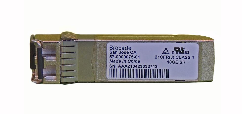 57-0000075-01 Brocade 10Gbps 10GBase-SR Multi-mode Fiber 300m 850nm Duplex LC Connector SFP+ Transceiver Module