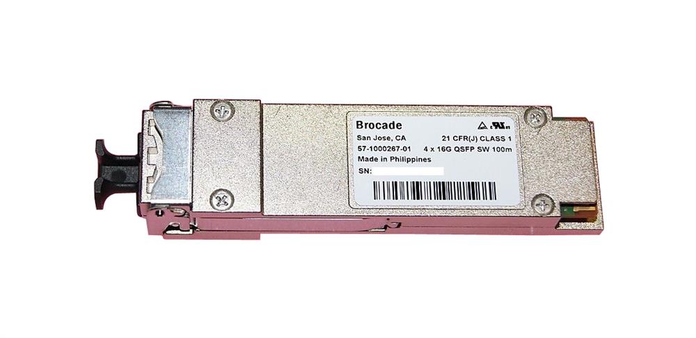 57-1000267-01 Dell Brocade 16Gbps Multi-mode Fiber 100m 850nm Duplex LC Connector QSFP Transceiver Module