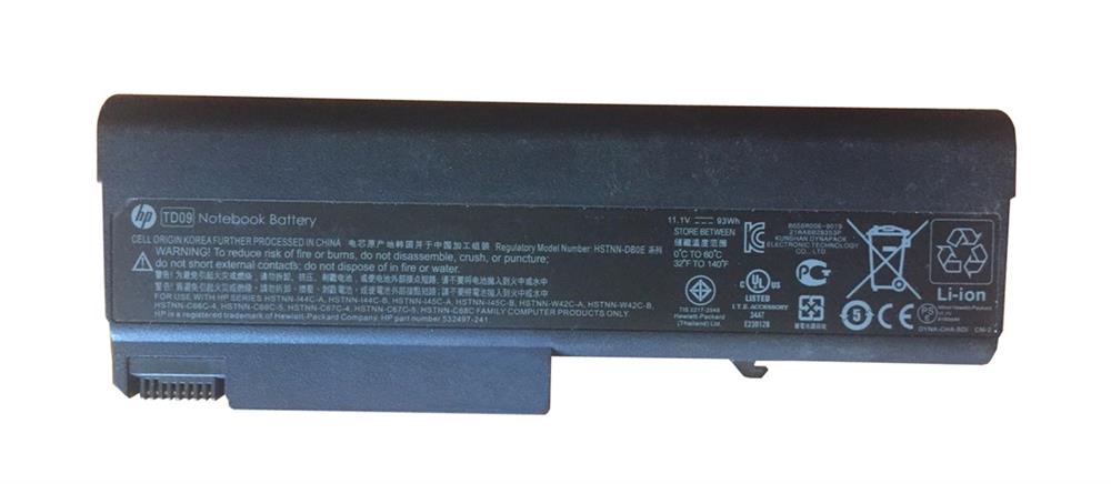 593579-001 HP Battery (primary) 9-cell Lithium-io (Refurbished)