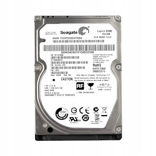 5H20H24607 Lenovo 1TB 5400RPM SATA 6Gbps 64MB Cache 8GB MLC NAND SSD 2.5-inch Internal Hybrid Hard Drive