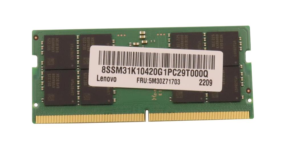 5M30Z71703 Lenovo 32GB PC5-38400 DDR5-4800MHz Non-ECC Unbuffered CL40 262-Pin SoDIMM 1.1V Dual Rank Memory Module