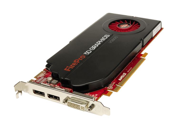 608888-001 HP ATI FirePro V5800 1GB GDDR5 DVI / DisplayPort PCI-Express x16 Video Graphics Card
