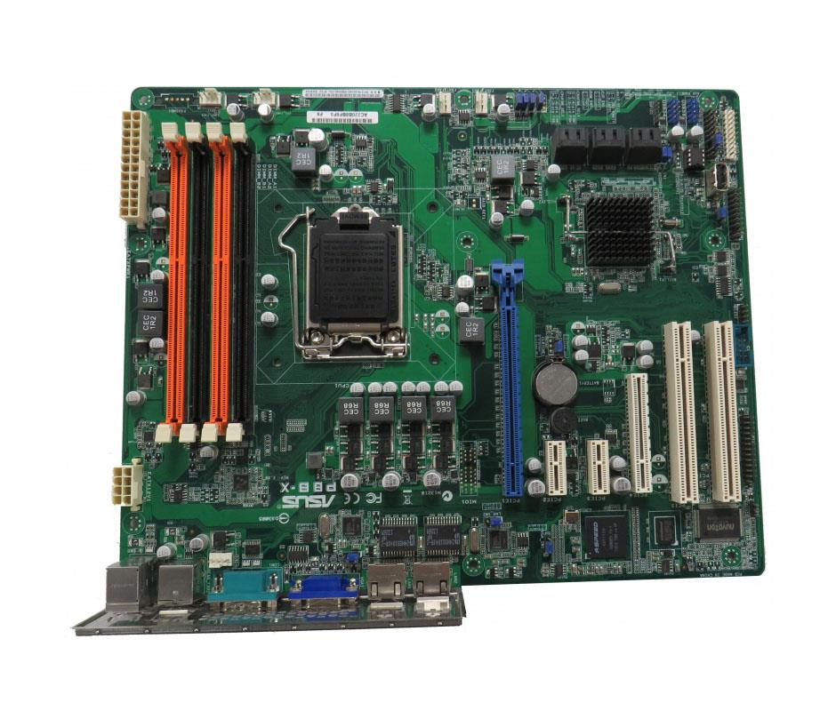 60SB0080-MB0B04 ASUS P8B-X Socket LGA 1155 Intel C202 Chipset Xeon E3-1200/ E3-1200 v2/ Core i3-2100/ Pentium G800/ G600/ Celeron G500/ G400 Series Processors Support DDR3 4x DIMM 6x SATA2 3.0Gb/s ATX Server Motherboard (Refurbished)