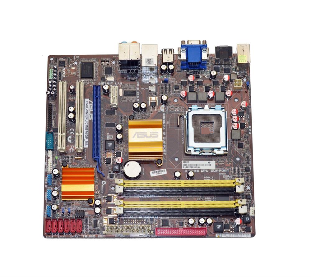 61-MIB8Q2-01 ASUS P5QL-VM EPU Socket LGA 775 Intel G43 + ICH10 Chipset Core 2 Quad/ Core 2 Extreme/ Core 2 Duo/ Pentium Dual-Core Processors Support DDR2 4x DIMM 6x SATA 3.0Gb/s uATX Motherboard (Refurbished)