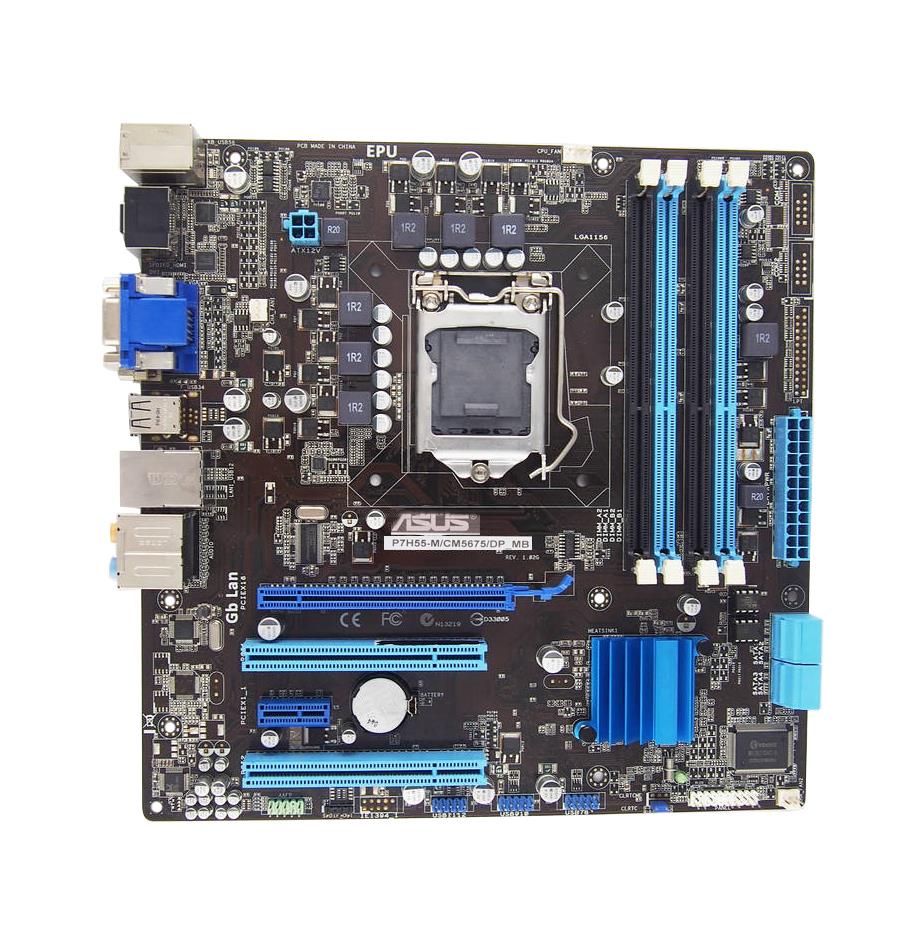 61-MIBBK0-01 ASUS P7H55-M LE Socket LGA 1156 Intel H55 Chipset Core i7 / i5 / i3 / Pentium / Celeron Processors Support DDR3 2x DIM 6x SSATA 3.0Gb/s Micro-ATX Motherboard (Refurbished)