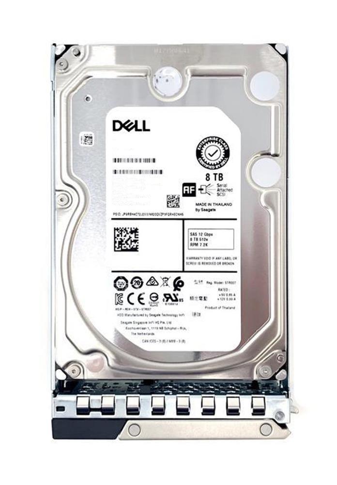 61GFK Dell 8TB 7200RPM SAS 12Gbps Nearline (512e) 3.5-inch Internal Hard Drive