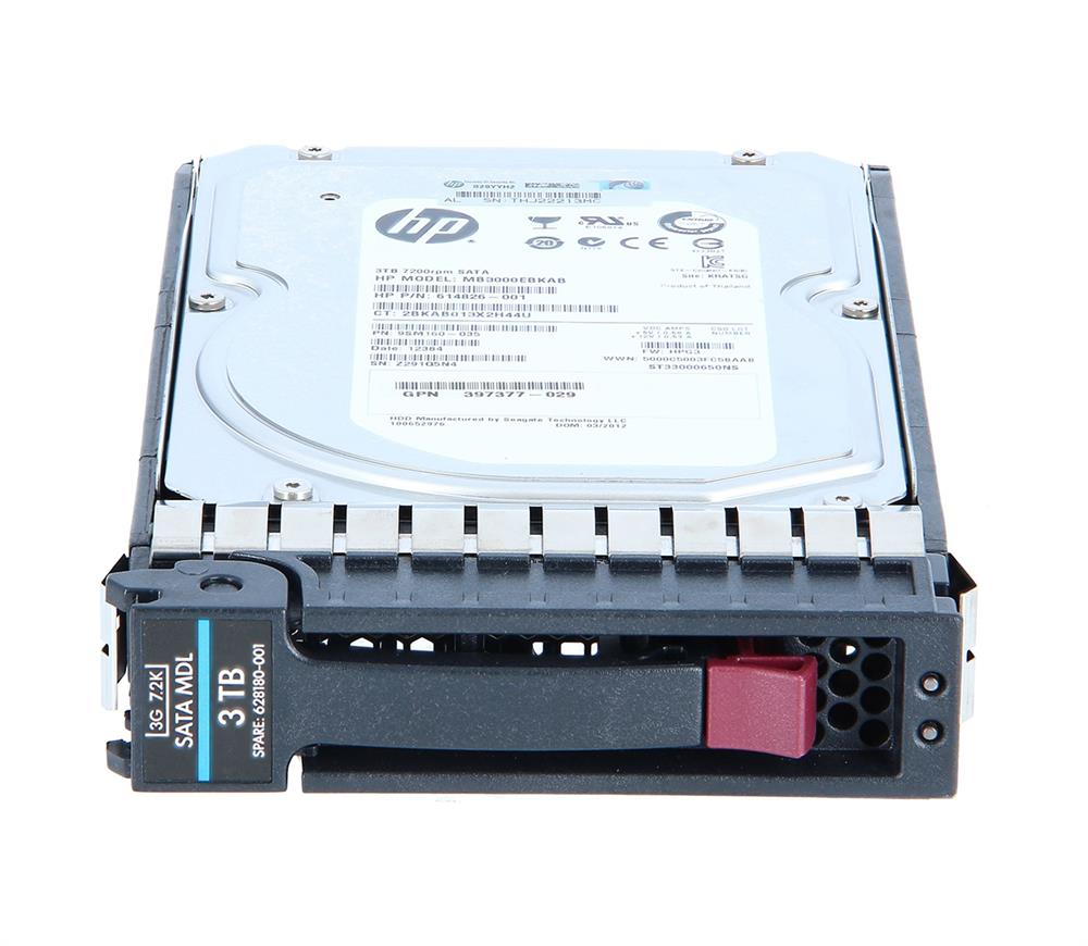 628180-001 HP 3TB 7200RPM SATA 6Gbps MidLine 3.5-inch Internal Hard Drive