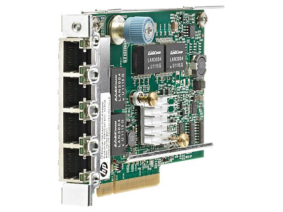 629135-B22 HP 331FLR Quad-Ports RJ-45 1Gbps 10Base-T/100Base-TX/1000Base-T Gigabit Ethernet PCI Express 2.0 x4 Server Network Adapter