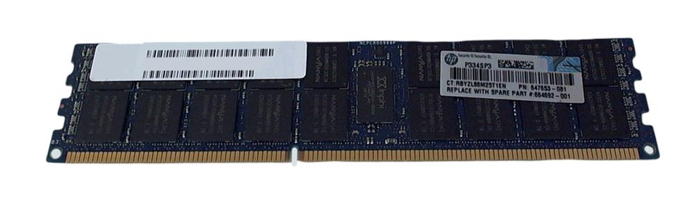 647653-081 HP 16GB PC3-10600 DDR3-1333MHz ECC Registered CL9 240-Pin DIMM 1.35V Low Voltage Dual Rank Memory Module