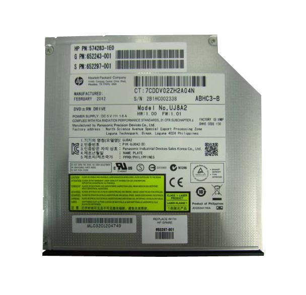 652297-001 HP 8x DVD-RW SATA Slimline Internal Drive