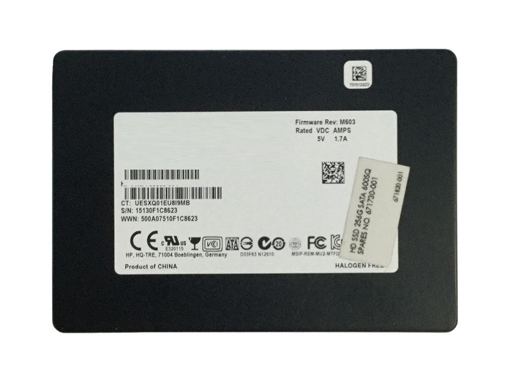 671730-001 HP 256GB MLC SATA 6Gbps 2.5-inch Internal Solid State Drive (SSD)