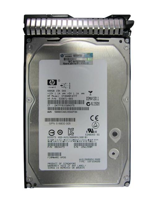 694535-001 HP 600GB 15000RPM SAS 6Gbps Dual Port Hot Swap 3.5-inch Internal Hard Drive