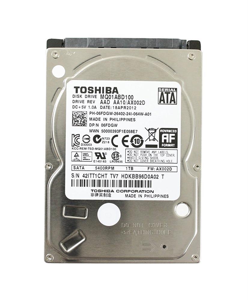 6FDGW Dell 1TB 5400RPM SATA 3Gbps 8MB Cache 2.5-inch Internal Hard Drive