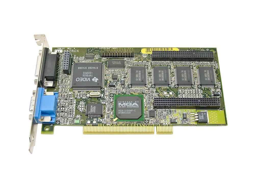 70801I Matrox Graphics Mellennium 4MB PCI with VGA Proprietary PORTS Video Graphics Card