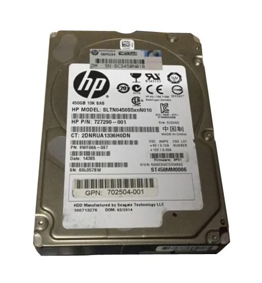 727290-001 HP 450GB 10000RPM SAS 6Gbps 2.5-inch Internal Hard Drive