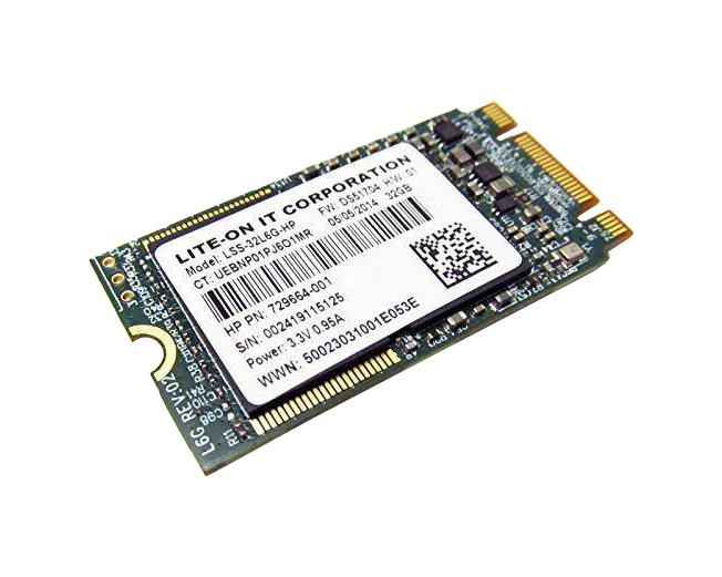 729664-001 HP 32GB MLC SATA 6Gbps M.2 2242 Internal Solid State Drive (SSD)