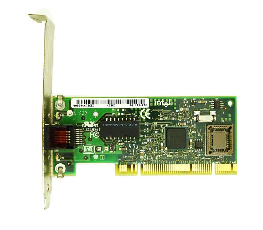 741462-003 Intel PRO/100+ Single-Port RJ-45 100Mbps 10Base-T/100Base-TX Fast Ethernet PCI Desktop Network Adapter