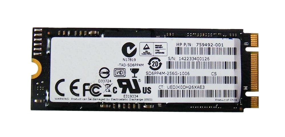 759492-001 HP 256GB MLC PCI Express 2.0 x2 M.2 2260 Internal Solid State Drive (SSD)