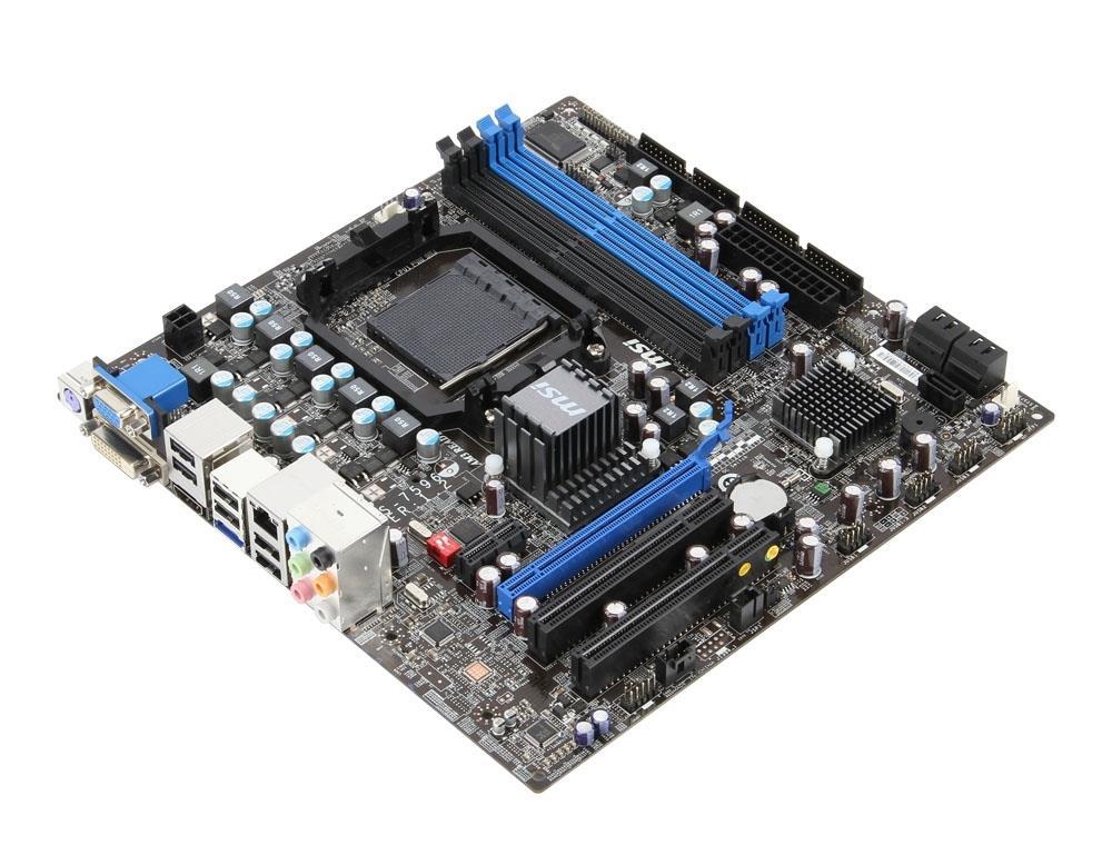 760GM-E51FX MSI Socket AM3+ AMD 760G + SB710 Chipset AMD Phenom II X6/ Phenom II X4/ Phenom II X3/ AMD Athlon II X4/ Athlon II X3/ AMD Sempron Processors Support DDR3 2x DIMM 5x SATA 3.0Gb/s Micro-ATX Motherboard (Refurbished)