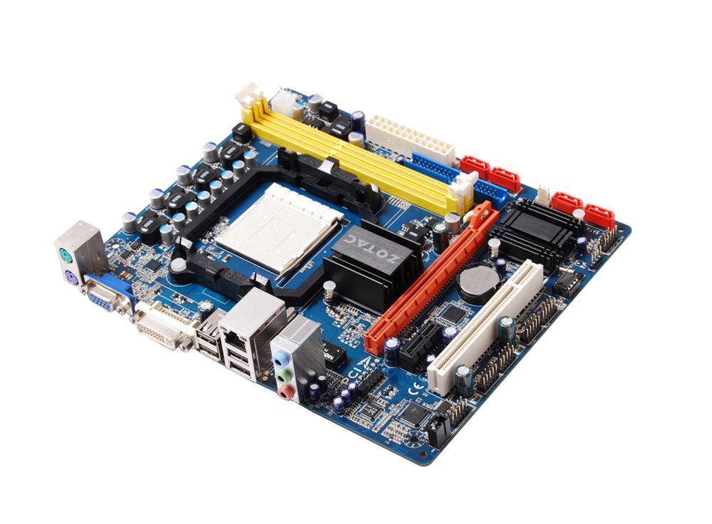 760GMAT-A-E Zotac Socket AM3 AMD 760G + SB710 Chipset AMD Phenom II X4/ Phenom II X3/ Phenom II X2/ AMD Athlon II X4/ Athlon II X3/ Athlon II X2/ AMD Sempron X2/ AMD Sempron Processors Support DDR3 2x DIMM 4x SATA 3.0Gb/s Micro-ATX Motherboard (Refurbished)