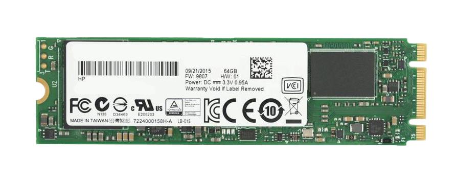 764122-001 HP 64GB MLC SATA 6Gbps Value Endurance M.2 2230 Internal Solid State Drive (SSD)