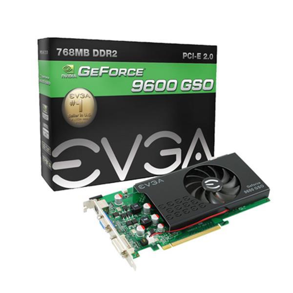 768-P3-N961-LR EVGA GeForce 9600 GSO 768MB DDR2 PCI Express 2.0 DVI/ S-Video/ VGA Video Graphics Card
