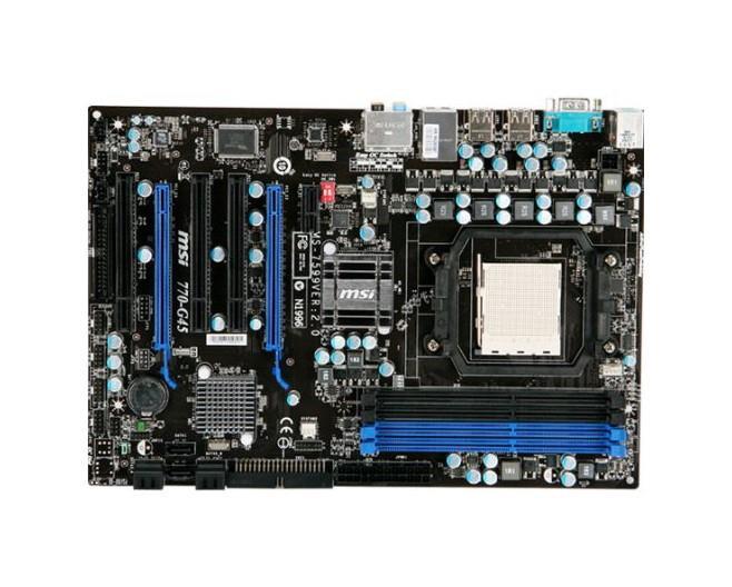 770-G45 MSI Socket AM3 AMD 770 + SB710 Chipset AMD Phenom II X4/ Phenom II X3/ Phenom II X2 Processors Support DDR3 4x DIMM 6x SATA2 3.0Gb/s ATX Motherboard (Refurbished)