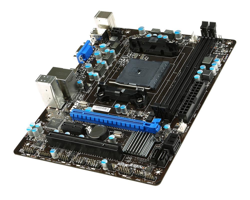 7721-086R MSI A58M-E33 Socket FM2+/FM2 AMD A58 Chipset AMD Athlon/ A-Series Processors Support DDR3 2x DIMM 4x SATA 3.0Gb/s Micro-ATX Motherboard (Refurbished)