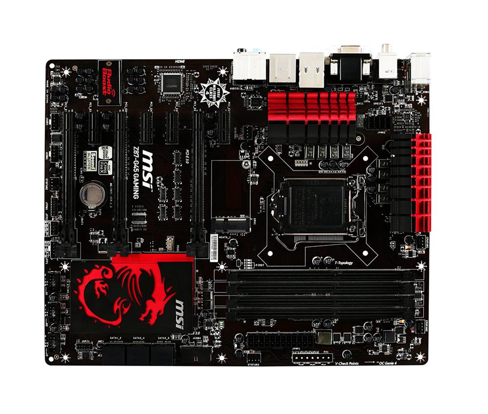 7821-001R MSI Z87-G45 GAMING Socket LGA 1150 Intel Z87 Express Chipset Core i7 / i5 / i3 / Pentium / Celeron Processors Support DDR3 4x DIMM 6x SATA 6.0Gb/s ATX Motherboard (Refurbished)