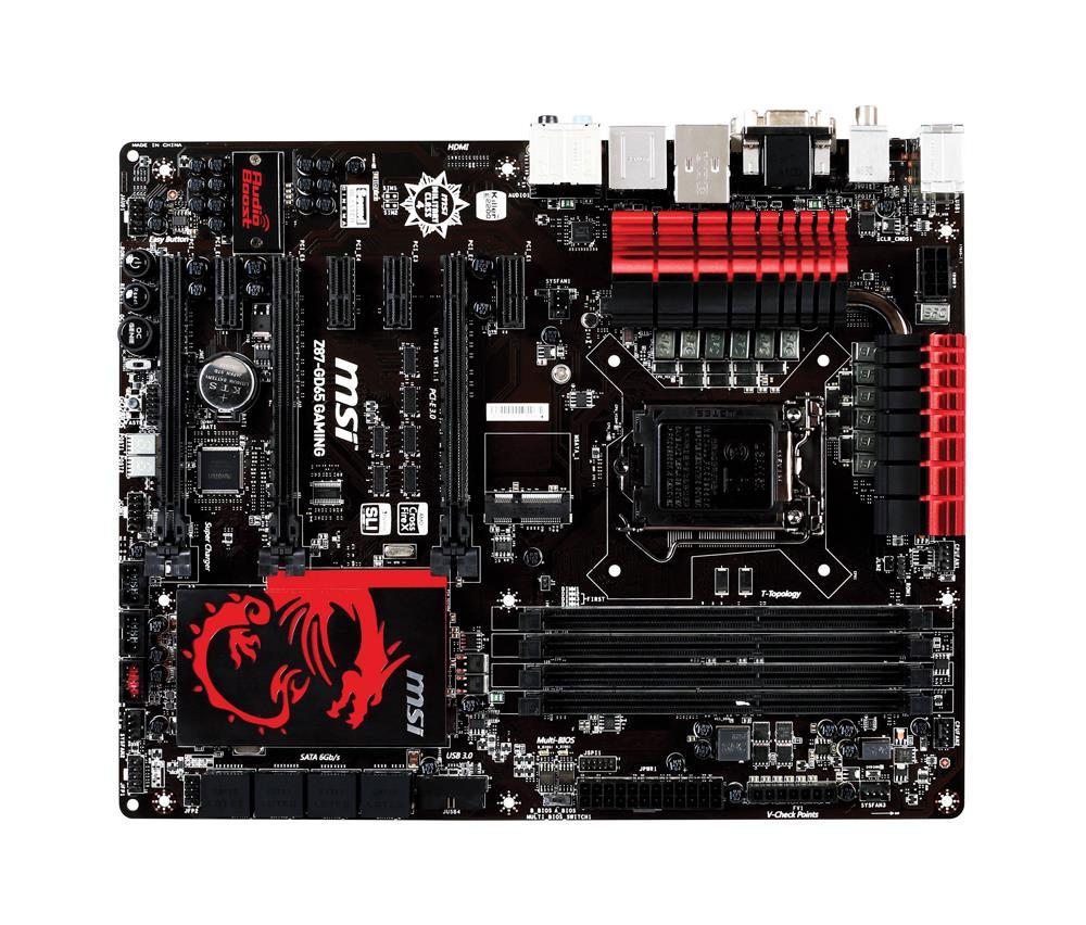 7845-001R MSI Z87-GD65 GAMING Socket LGA 1150 Intel Z87 Express Chipset Core i7 Processors Support DDR3 4x DIMM 6x SATA 6.0Gb/s ATX Motherboard (Refurbished)