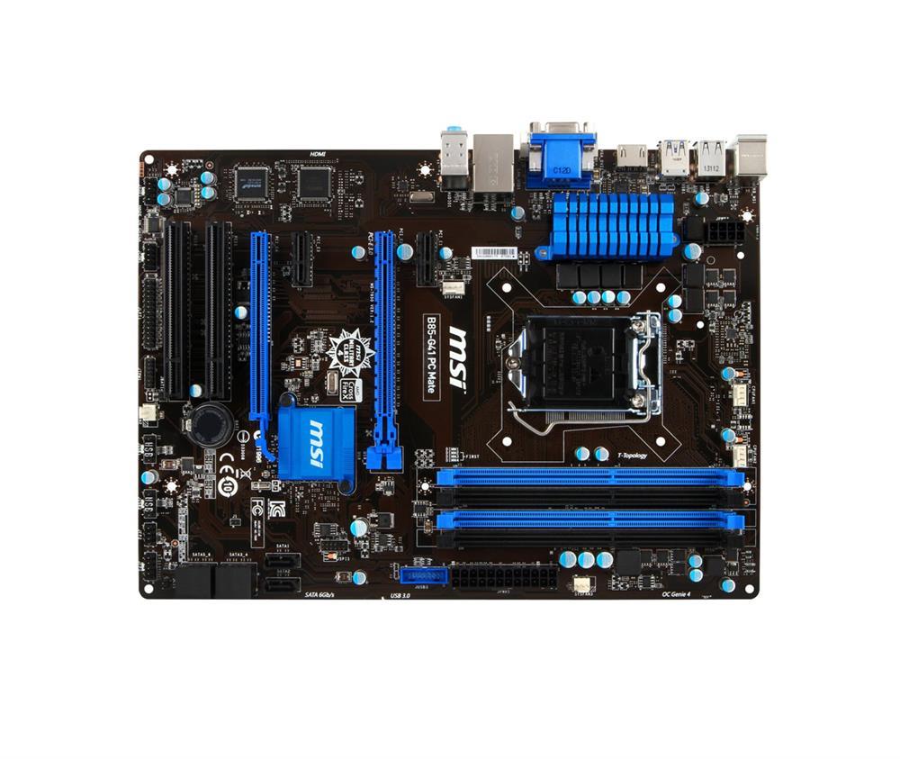 7850-001R MSI H87-G41 PC MATE Socket LGA 1150 Intel Core i7 Processors Support DDR3 4x DIMM 6x SATA 3.0Gb/s ATX Motherboard (Refurbished)