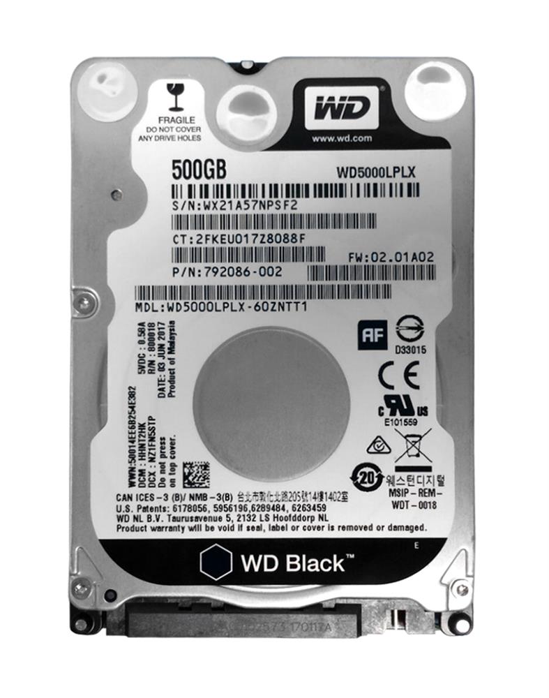 792086-002 HP 500GB 7200RPM SATA 6Gbps 2.5-inch Internal Hard Drive