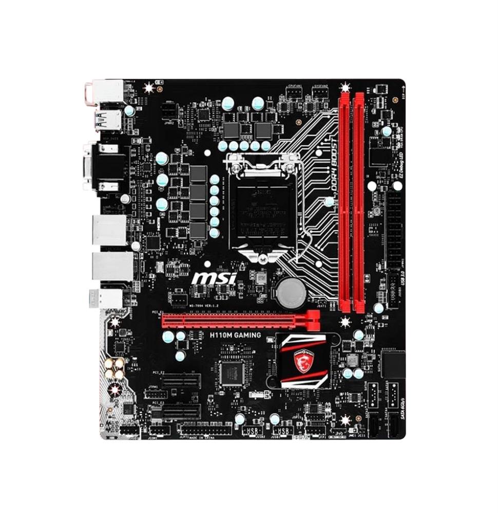 7994-013R MSI H110M GAMING Socket LGA 1151 Intel H110 Chipset 6th Generation Core i7 / i5 / i3 / Pentium / Celeron Processors Support DDR4 2x DIMM 4x SATA 6.0Gb/s Micro-ATX Motherboard (Refurbished)