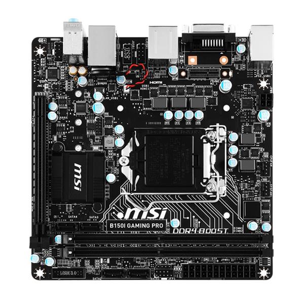 7995-002R MSI B150I GAMING PRO Socket 1151 Intel B150 Chipset 6th Generation Core i7 / i5 / i3 / Pentium / Celeron Processors Support DDR4 2x DIMM 4x SATA 6.0Gb/s Mini-ITX Motherboard (Refurbished)