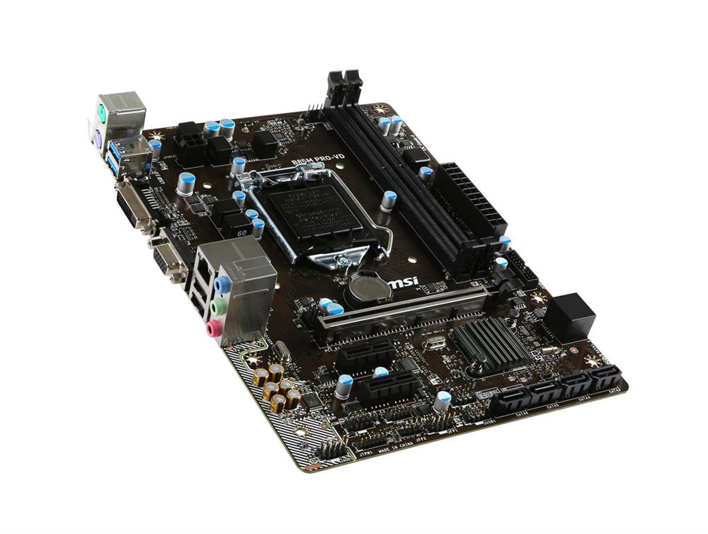 7A01-001R MSI B85M PRO-VD Socket LGA 1150 Intel B85 Express Chipset 4th Generation Core i7 / i5 / i3 / Pentium / Celeron Processors Support DDR3 2x DIMM 4x SATA 6.0Gb/s Micro-ATX Motherboard (Refurbished)