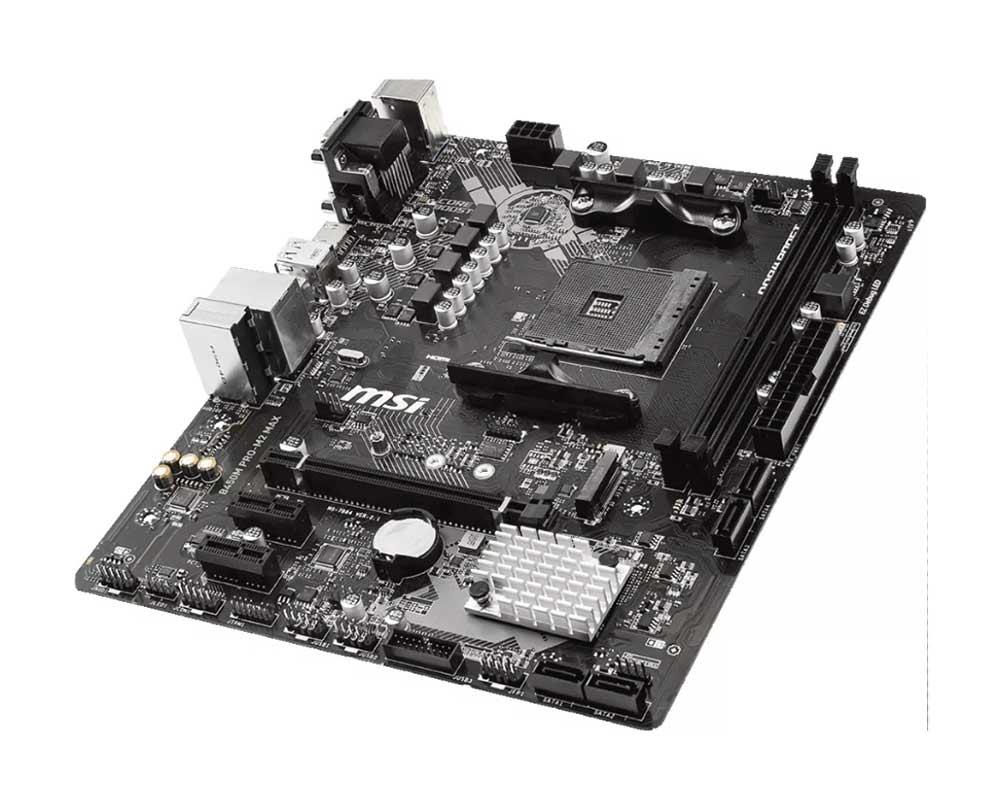 7B84-017R MSI B450M PRO-M2 MAX Socket AM4 AMD B450 Chipset AMD Ryzen 9 Processors Support DDR4 2x DIMM 4x SATA3 6.0Gb/s Micro-ATX Motherboard (Refurbished)