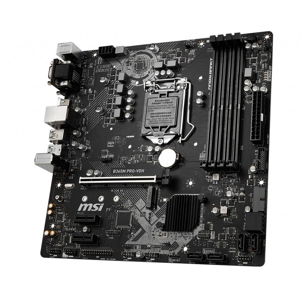 7C39-001R MSI B365M PRO-VDH Socket LGA 1151 Intel B365 Chipset Core i9 Processors Support DDR4 4x DIMM 6x SATA3 6.0Gb/s Micro-ATX Motherboard (Refurbished)