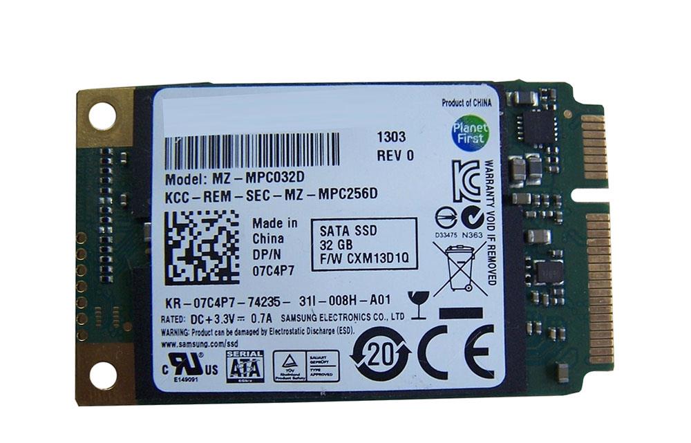 7C4P7 Dell 32GB MLC SATA 6Gbps mSATA Internal Solid State Drive (SSD)