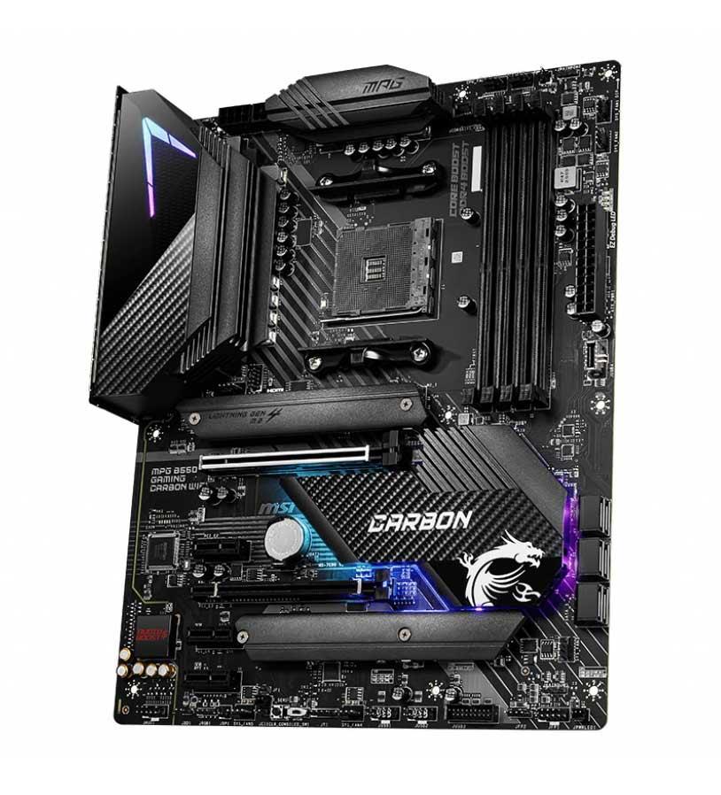 7C91-002R MSI MPG B550 GAMING CARBON WIFI Socket AM4 AMD B550 Chipset AMD Ryzen 5000/3000 Series Processors Support DDR4 4x DIMM 6x SATA3 6.0Gb/s ATX Motherboard (Refurbished)