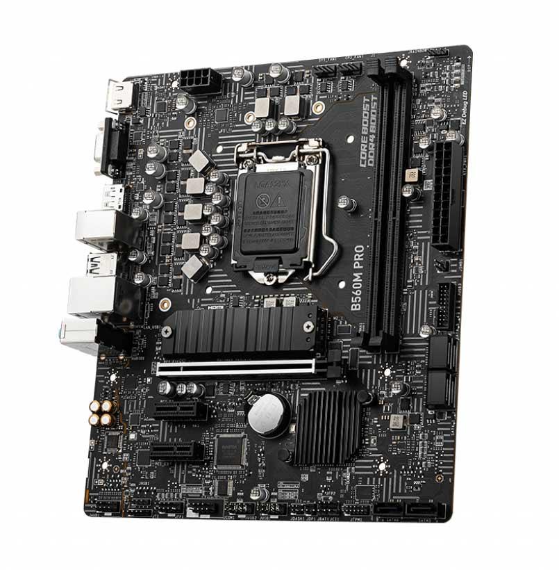 7D20-001R MSI B560M PRO Socket LGA 1200 Intel B560 Chipset Core / Pentium Gold / Celeron Processors Support DDR4 2x DIMM 6x SATA3 6.0Gb/s Micro-ATX Motherboard (Refurbished)