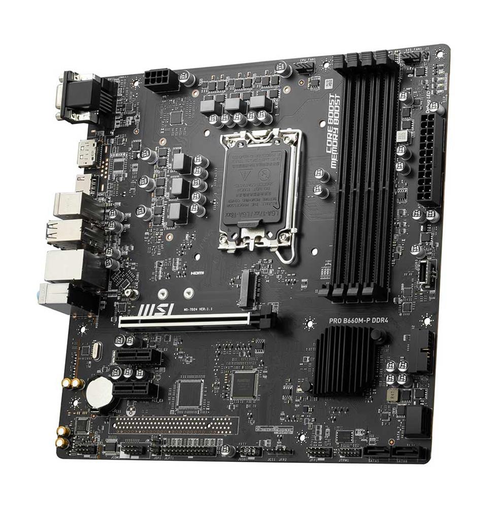 7D24-013R MSI PRO B660M-P DDR4 Socket LGA 1700 Intel B660 Chipset Intel Core/ Pentium Gold / Celeron Processors Support DDR4 4x DIMM 4x SATA 6.0Gb/s Micro-ATX Motherboard (Refurbished)